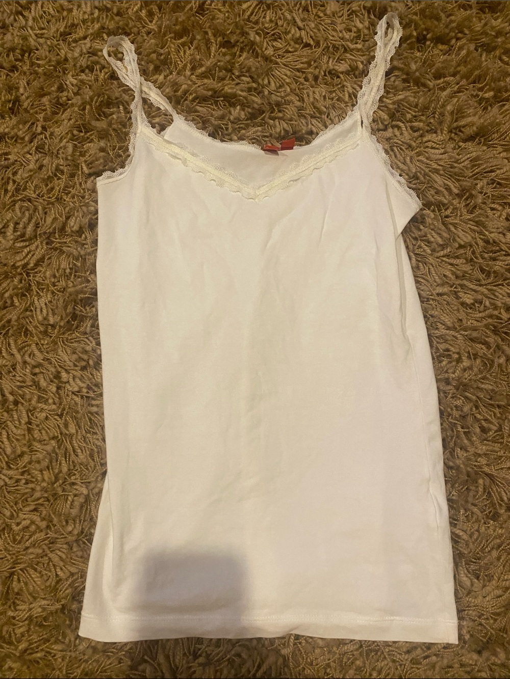 Esprit White Lace-Trim Tank Top